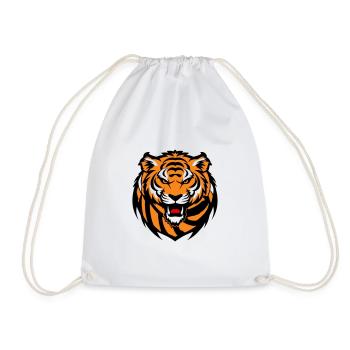Tiger 1 - Drawstring Bag - white - Front