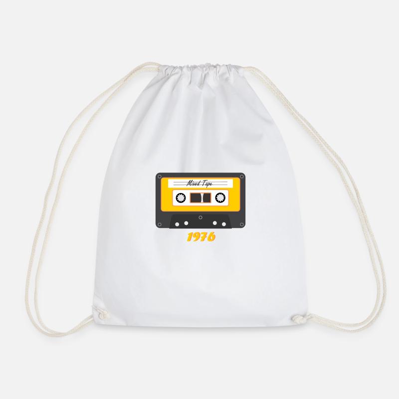 Old cassette - born in 1976 - Drawstring Bag - white
