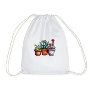 Succulent cactus cactus botanique plante jardin - Sac de sport léger - blanc - Devant