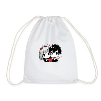 Couple mignon d’amoureux - Sac de sport léger - blanc - Devant