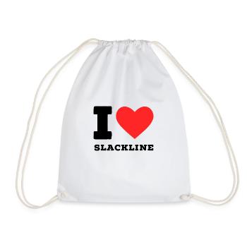I love slackline - Drawstring Bag - white - Front