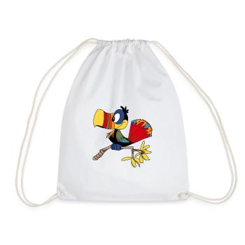 Parrot - Drawstring Bag - white - Front