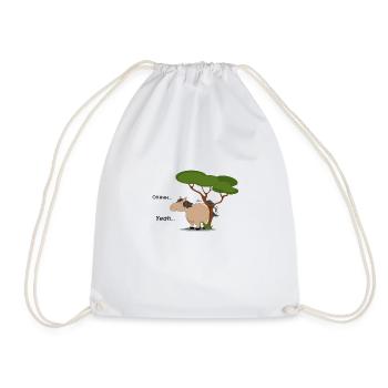 Fat horse scrubs its bottom - Drawstring Bag - white - Front