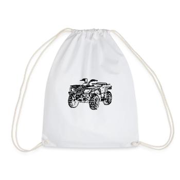 ATV Quad off-road vehicle off-road vehicle black - Drawstring Bag - white - Front