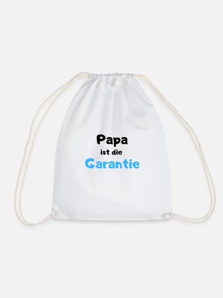 Papa ist die Garantie - Toybox-blk-blu - Turnbeutel - Weiß
