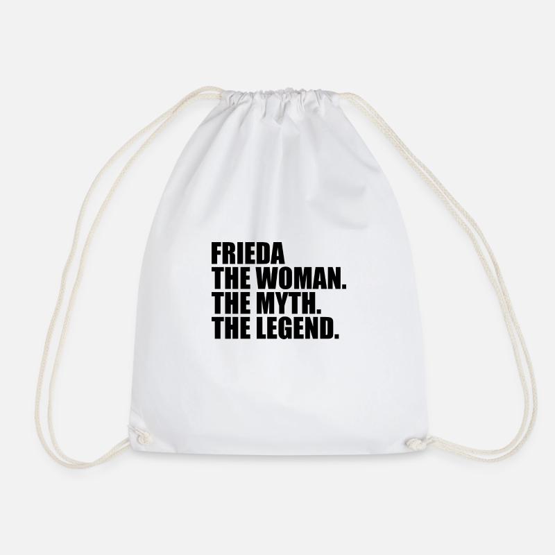 Woman Myth Legend Name Frieda - Drawstring Bag - white
