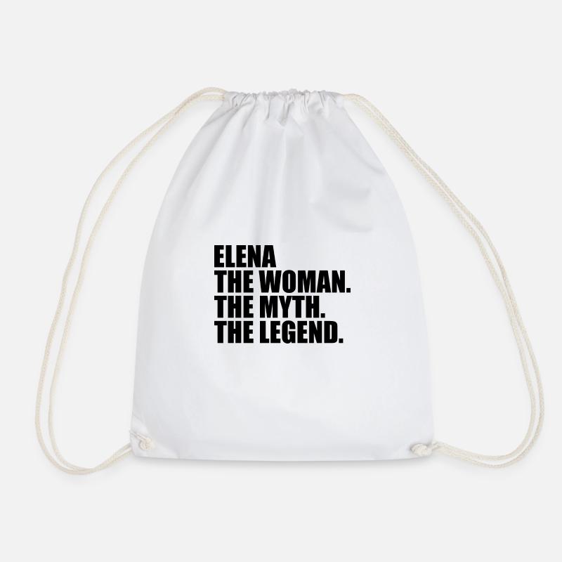 Woman Myth Legend Name Elena - Drawstring Bag - white