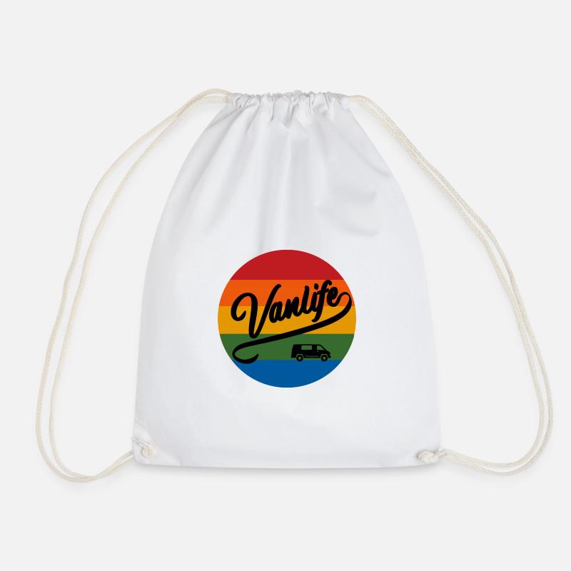 Van life pastille van - Drawstring Bag - white