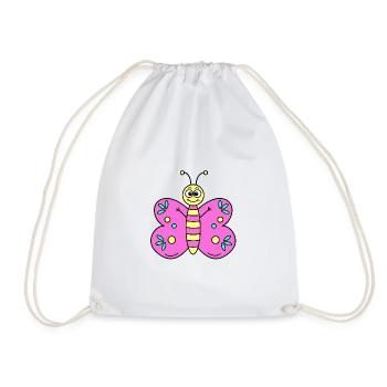 Schmetterling Pink - Turnbeutel - Weiß - Vorne