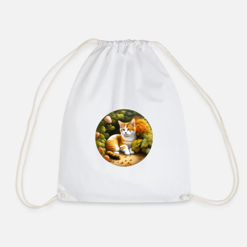 Chat mignon dans le jardin - Sac de sport léger - blanc