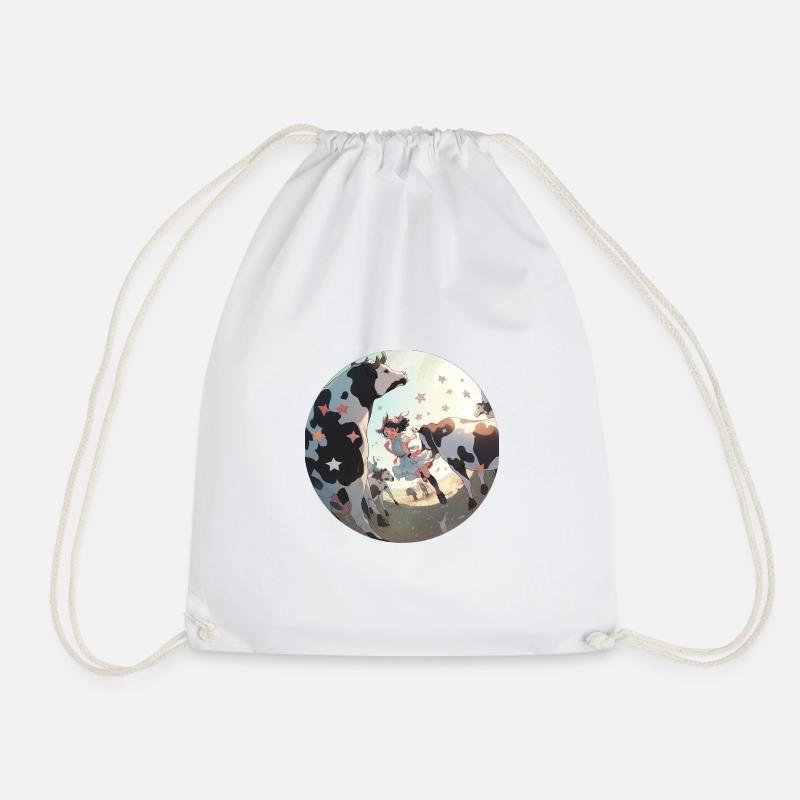 The Starry Cow Farm - Drawstring Bag - white