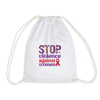 Stop violence against women - Drawstring Bag - white - Front