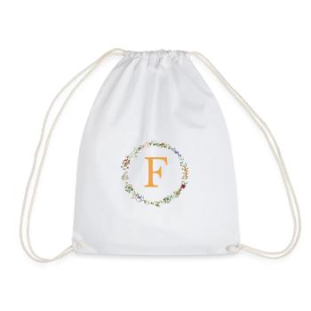 U monogramme, Couronne florale fleurs sauvages - Sac de sport léger - blanc - Devant