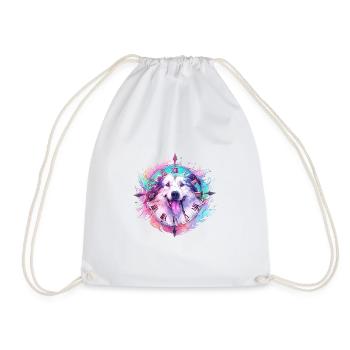 Le chien bleu et violet - Sac de sport léger - blanc - Devant