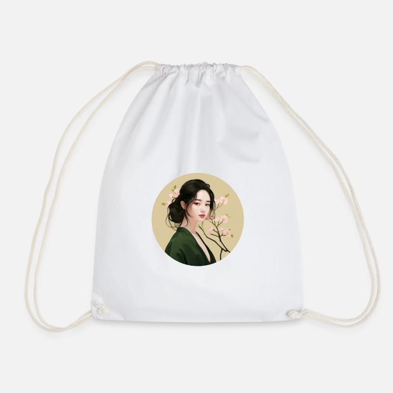 Beautiful Asian - Drawstring Bag - white
