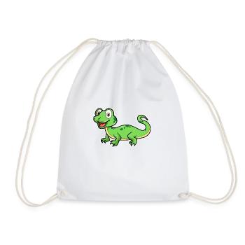 lizard - Drawstring Bag - white - Front