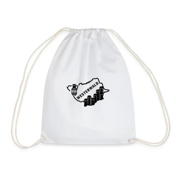 Westerwald district basalt column clay pot souvenir - Drawstring Bag - white - Front