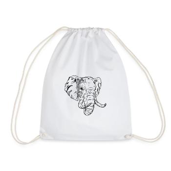 Elefant - Turnbeutel - Weiß - Vorne