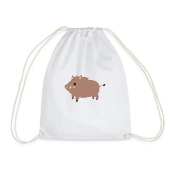 Wildschwein - Turnbeutel - Weiß - Vorne