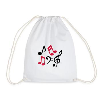 Notes de musique notes musique clef - Sac de sport léger - blanc - Devant