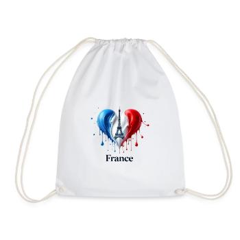 Purely French - Drawstring Bag - white - Front