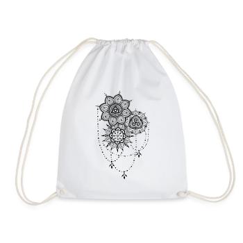 Celtic Henna Mandala Tattoo, schwarz - Turnbeutel - Weiß - Vorne