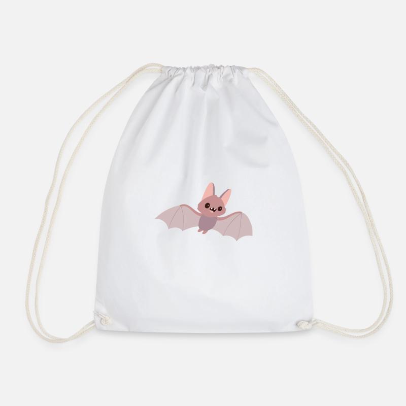 bat - Drawstring Bag - white