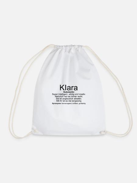Name Definition Klara - Turnbeutel - Weiß