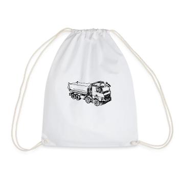 Truck dump truck tipper truck camion ciężarówka - Drawstring Bag - white - Front