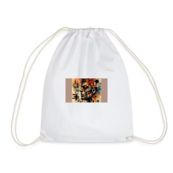 Chaos Unleashed: A Burst of Colorful Meltdown - Drawstring Bag - white - Front