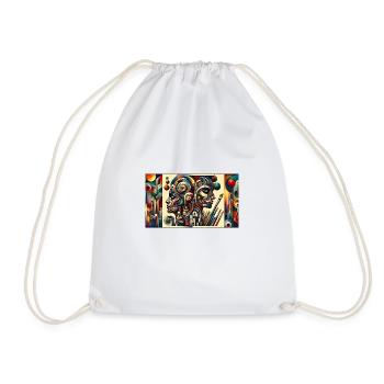 Chaotic Aesthetics Unleashed: Abstract Symphony - Drawstring Bag - white - Front