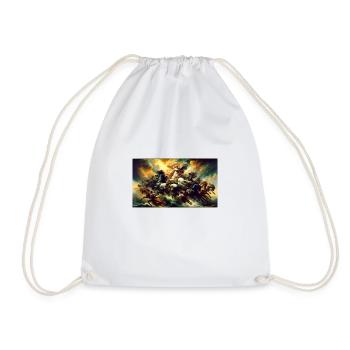 Majestic Battle of Colors: A Fiery Clash of - Drawstring Bag - white - Front