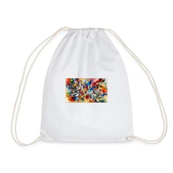 "Vibrant Symphony: A Burst of Colors and Emotions - Drawstring Bag - white - Front