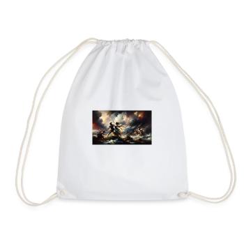"The Passionate Embrace of Color and Movement" - Drawstring Bag - white - Front