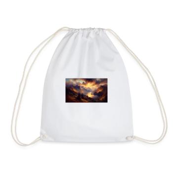 "Fiery Symphony: An Enigmatic Canvas of Passion - Drawstring Bag - white - Front