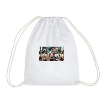 "Unveiling the Path to Empowering Minds: A - Drawstring Bag - white - Front