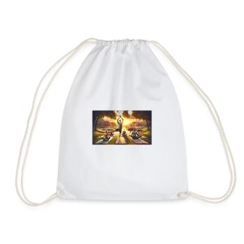 "Harmony of Mind and Body: Embracing Inner - Drawstring Bag - white - Front