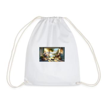 "Embracing the Golden Years: A Wholesome Journey - Drawstring Bag - white - Front