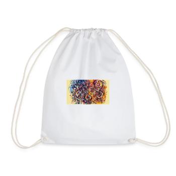 Chaos A vibrant explosion of colors, symbols, and - Drawstring Bag - white - Front