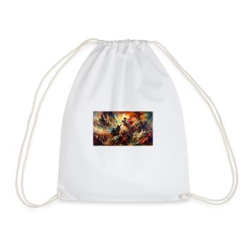 "Fiery Blaze: A Vision of Passion and Turmoil" - Drawstring Bag - white - Front