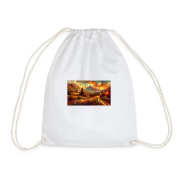 "Fiery Spectacle: A Wild and Unrestrained Battle - Drawstring Bag - white - Front