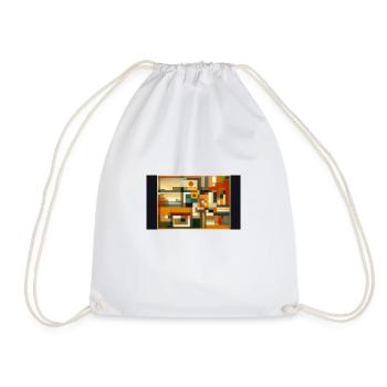 "Dynamic Geometric Abstraction: Contrast and - Drawstring Bag - white - Front