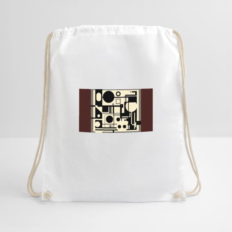 "Unleashed Suprematism: Exploring Dynamic Forms Drawstring Bag