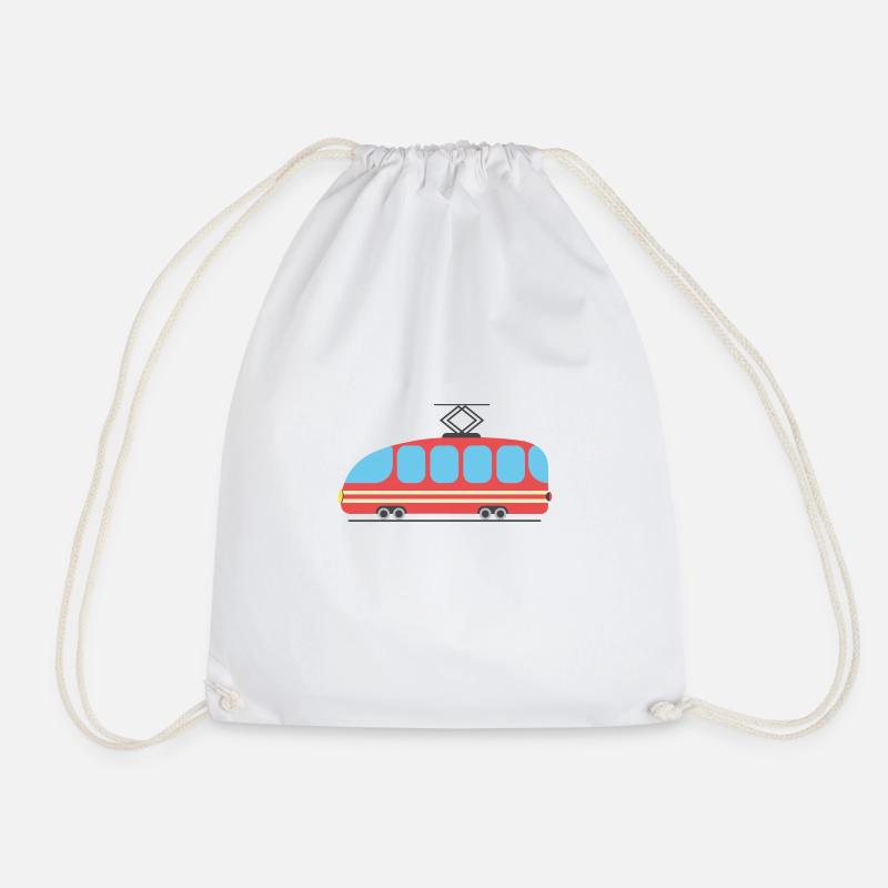 tram train - Drawstring Bag - white