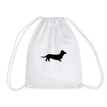 Chien: Teckel - Sac de sport léger - blanc - Devant