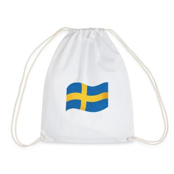 Die Flagge von Schweden Sverige - Turnbeutel - Weiß - Vorne