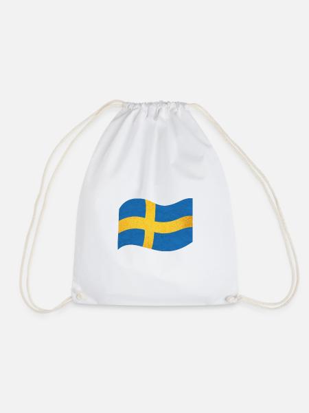 Die Flagge von Schweden Sverige - Turnbeutel - Weiß