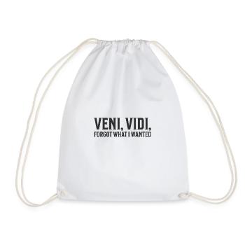Veni, Vidi, Forgot What I Wanted - Drawstring Bag - white - Front