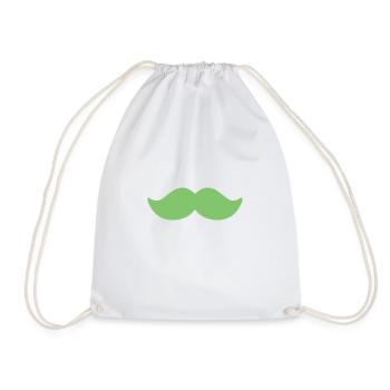 Moustache vert vif homme novembre vélo - Sac de sport léger - blanc - Devant