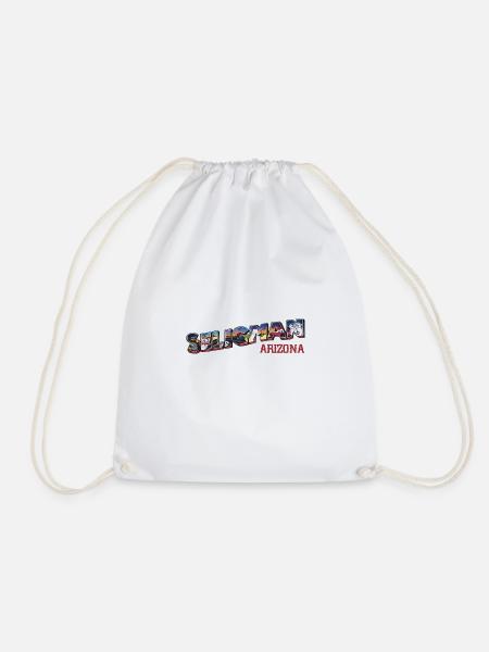 City of Seligman in Arizona, US Road 66 - Drawstring Bag - white